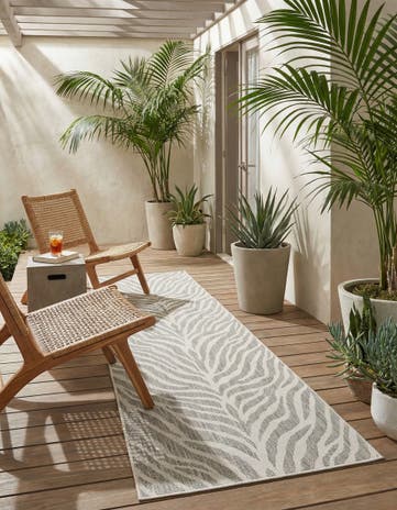 Gray Easy-Clean Safari Indoor / Outdoor Runner Rug