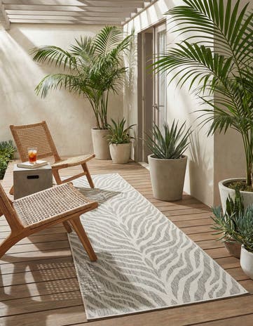 Gray Easy-Clean Safari Indoor / Outdoor Runner Rug