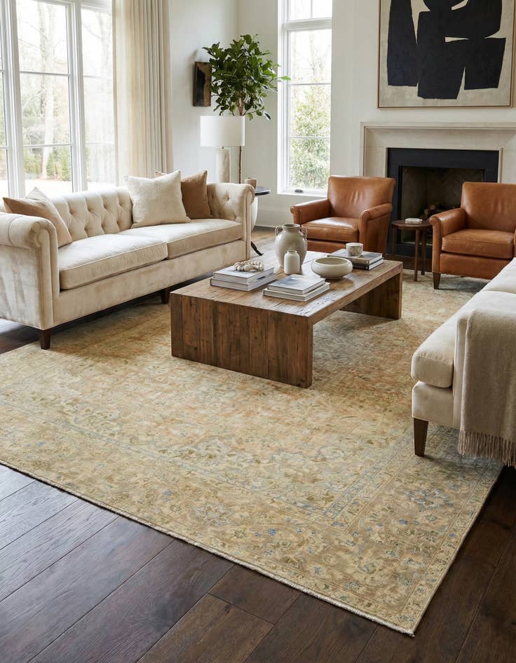 Detail image of 8' x 12'  Hand Knotted Ultra Vintage Persian Wool Rug