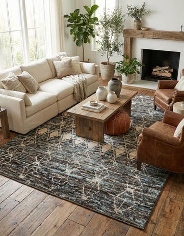 6' 8 x 9' 5 Hand Knotted Moroccan Wool Rug