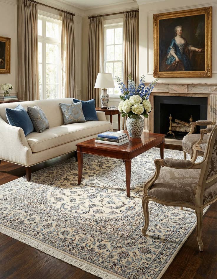 Detail image of 6' 10 x 10' 3 Hand Knotted Nain Rug