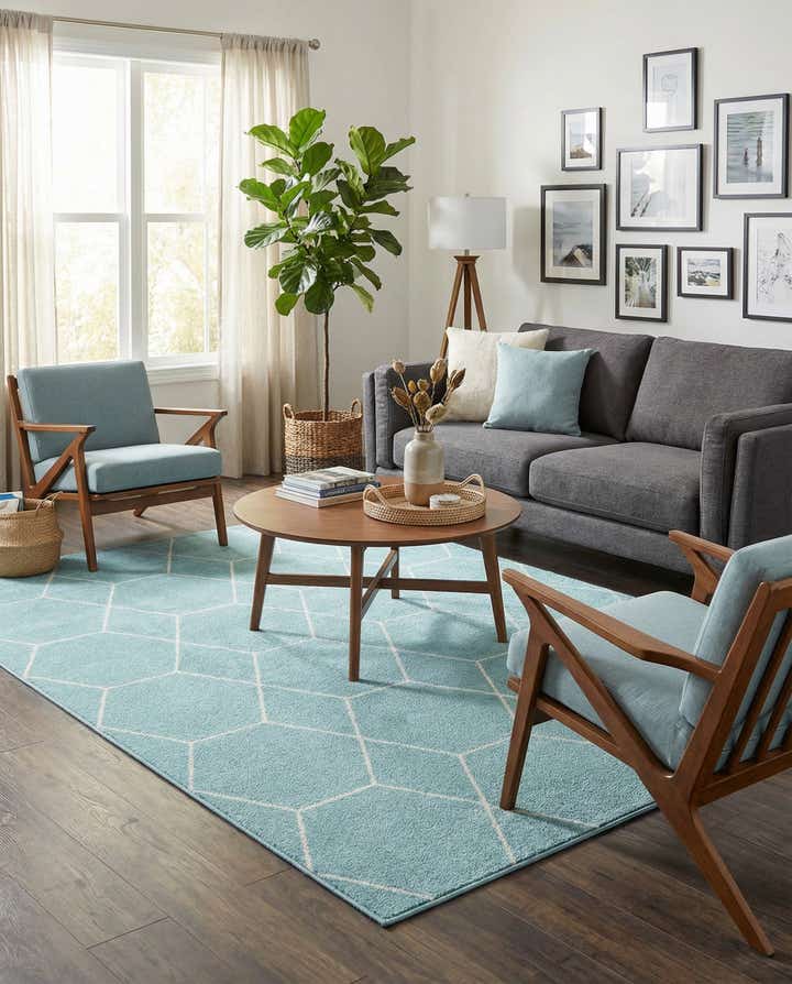 7' x 10' Lattice Frieze Rug