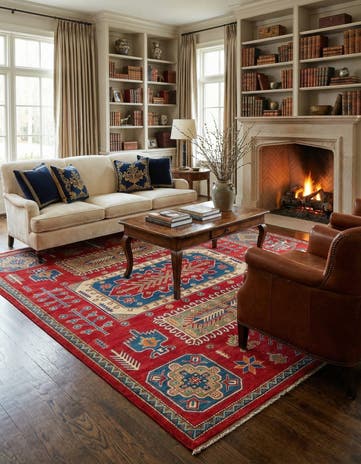 6' 8 x 9' 10 Hand Knotted Kazak Rug