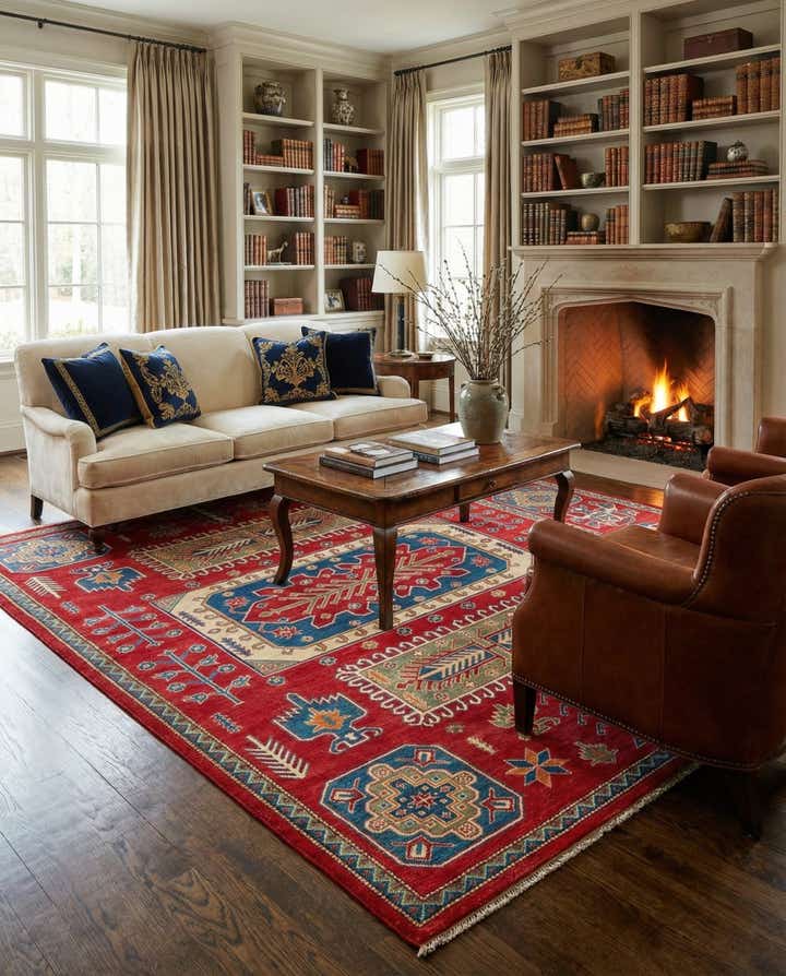 6' 8 x 9' 10 Hand Knotted Kazak Rug
