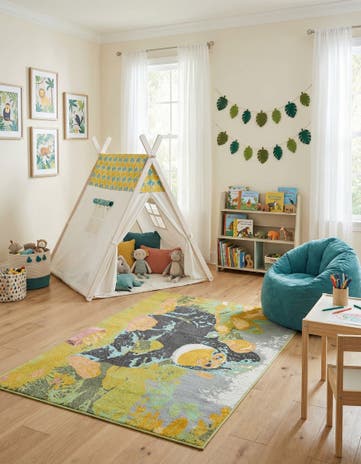 5' 3 x 8' Gorilla Whimsy Kids Rug