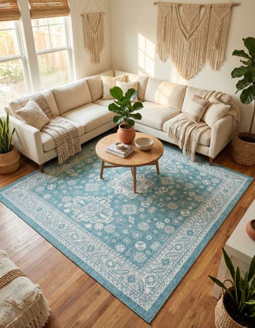 10' x 10' Easy-Clean Aztec Indoor / Outdoor Square Rug