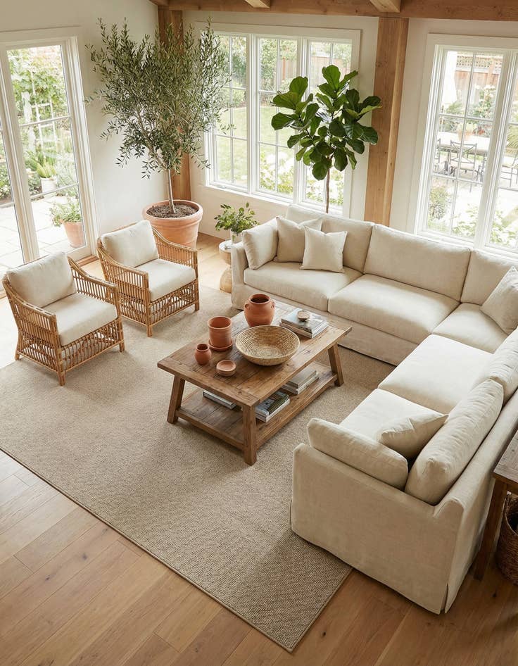 Detail image of 9' x 12' Easy-Clean Solid Indoor / Outdoor Rug
