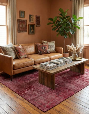 4' 9 x 6' 3 Hand Knotted Ultra Vintage Persian Wool Rug