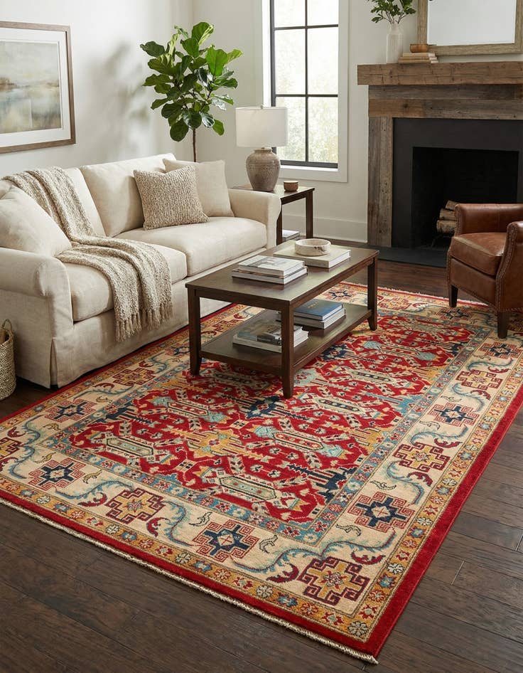 Detail image of 5' x 7'  Hand Knotted Kazak Rug