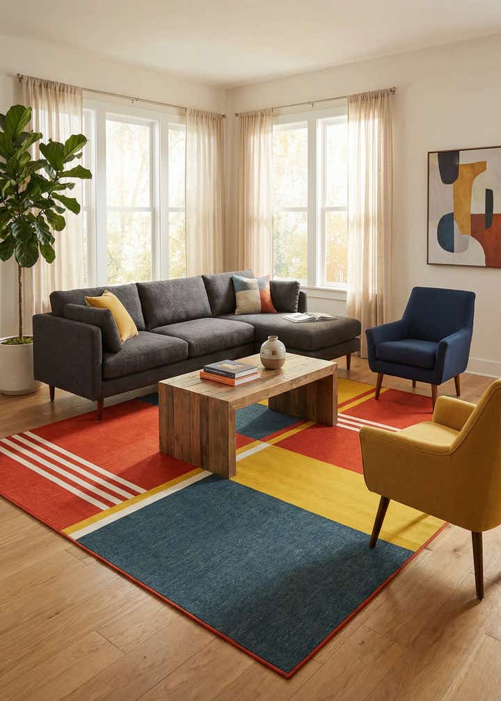 7' 10 x 10' Easy-Clean Modern Indoor / Outdoor Rug