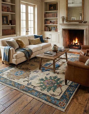 6' 1 x 9' 2 Hand Knotted Oushak Wool Rug