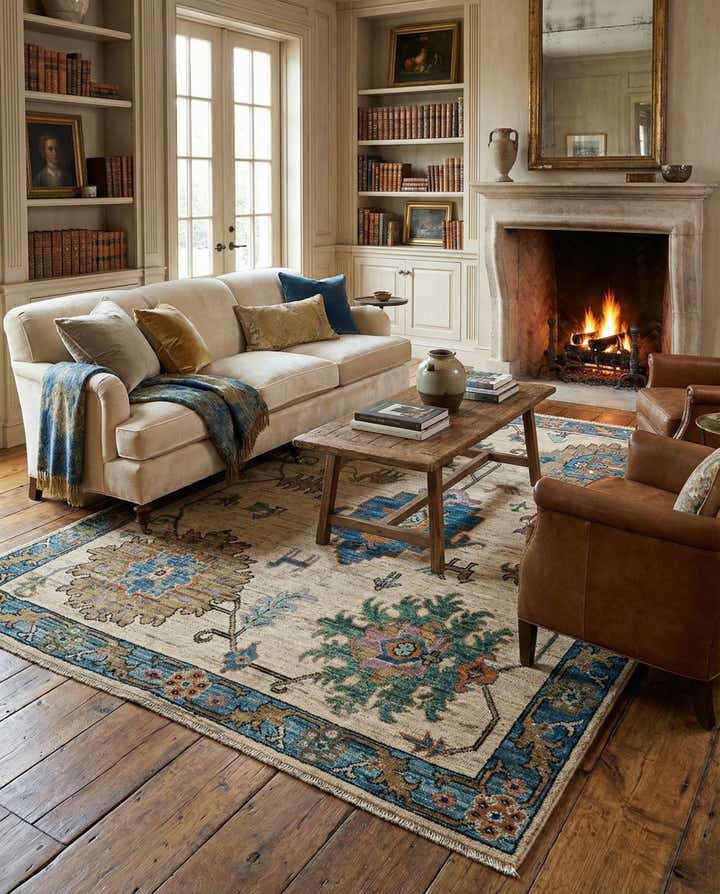 6' 1 x 9' 2 Hand Knotted Oushak Wool Rug