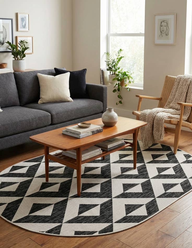 Detail image of 5' 3 x 8'  Washable Jill Zarin Napa Indoor / Outdoor Oval Rug