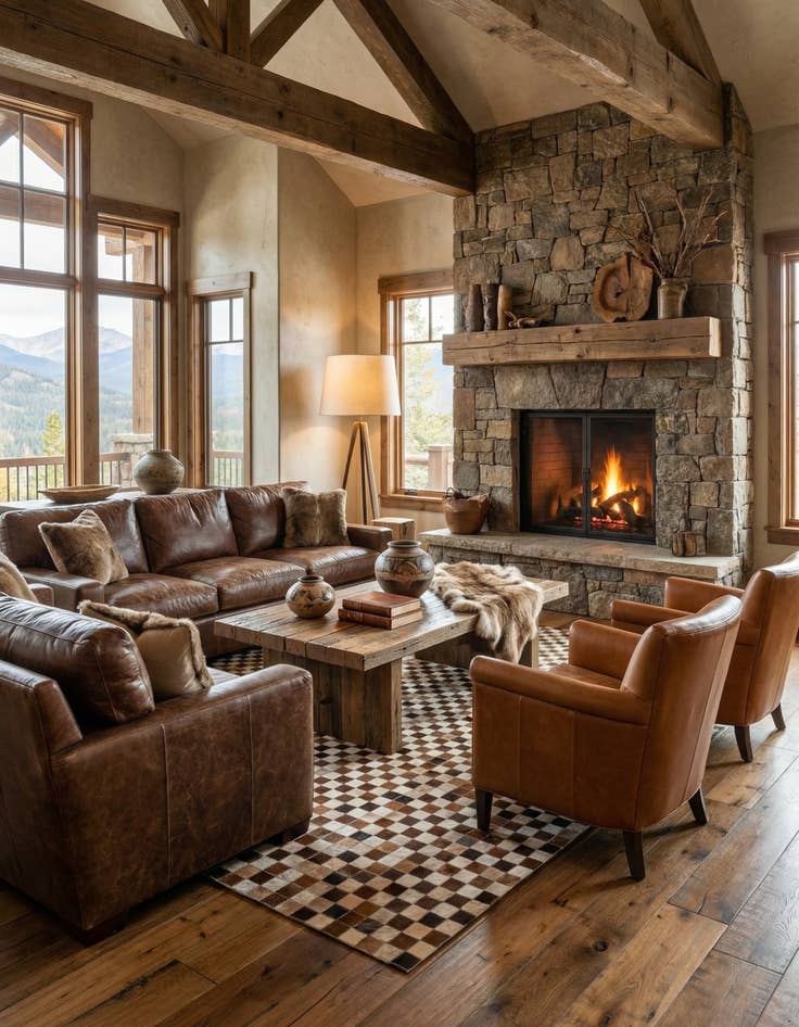 Detail image of 5' x 7' 11 Cowhide Stocks Rug