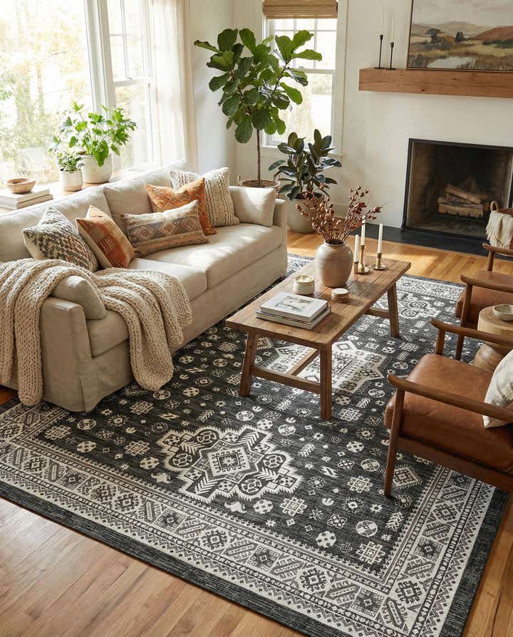 10' x 14' Easy-Clean Aztec Indoor / Outdoor Rug