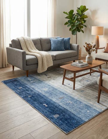 Blue Gray Gabbeh Rug