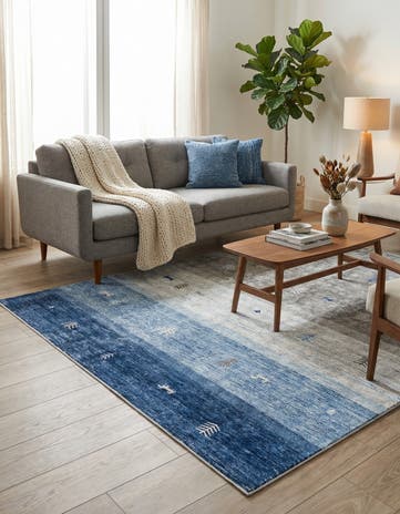 Blue Gray Gabbeh Rug