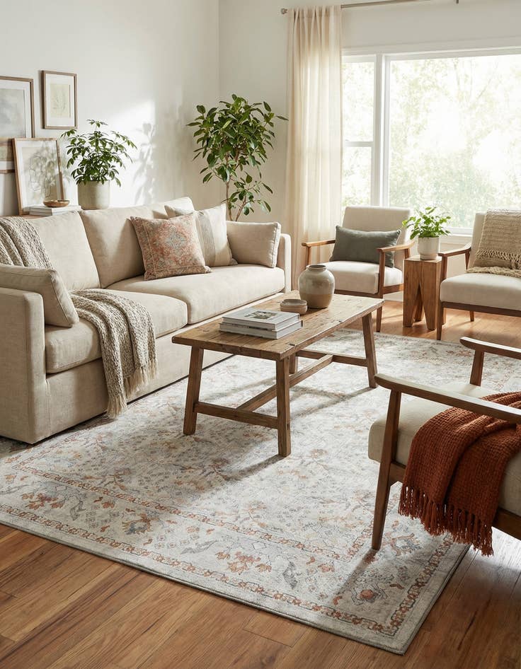 Detail image of 7' 10 x 10' Washable Timeless Rug