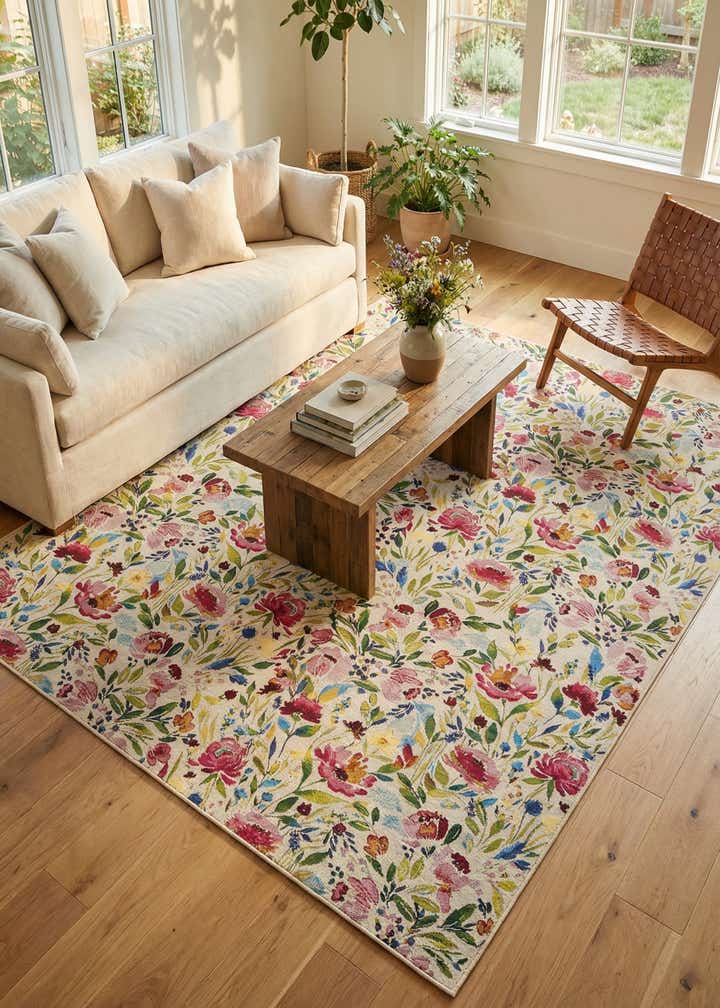 10' x 13' Easy-Clean Botanical Indoor / Outdoor Rug