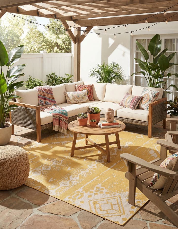 10' 8 x 10' 8 Easy-Clean Bohemian Indoor / Outdo...