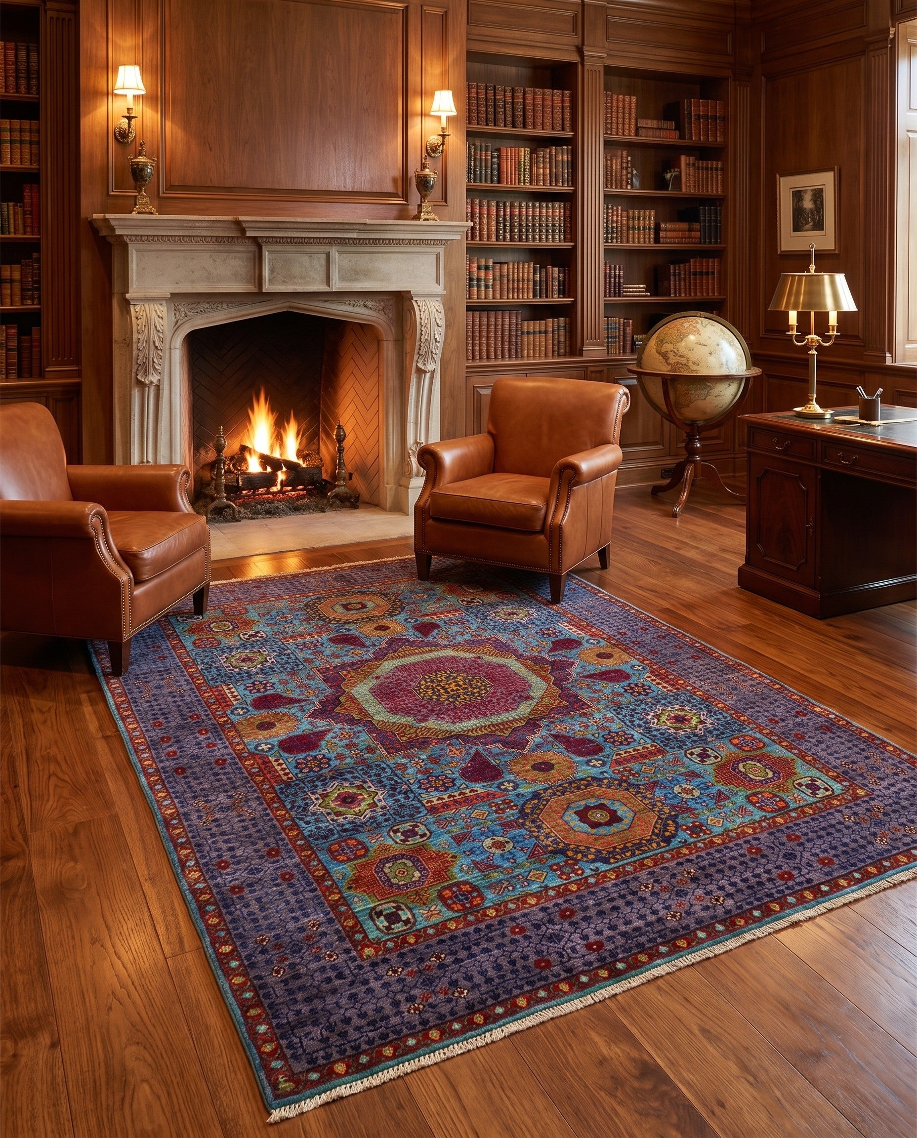5' x 6' 7 Hand Knotted Mamluk Ziegler Rug
