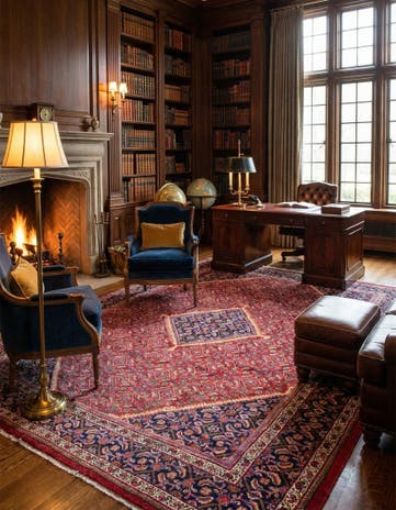 10' x 13' Hand Knotted Farahan Persian Wool Rug