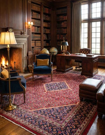 10' x 13' Hand Knotted Farahan Persian Wool Rug
