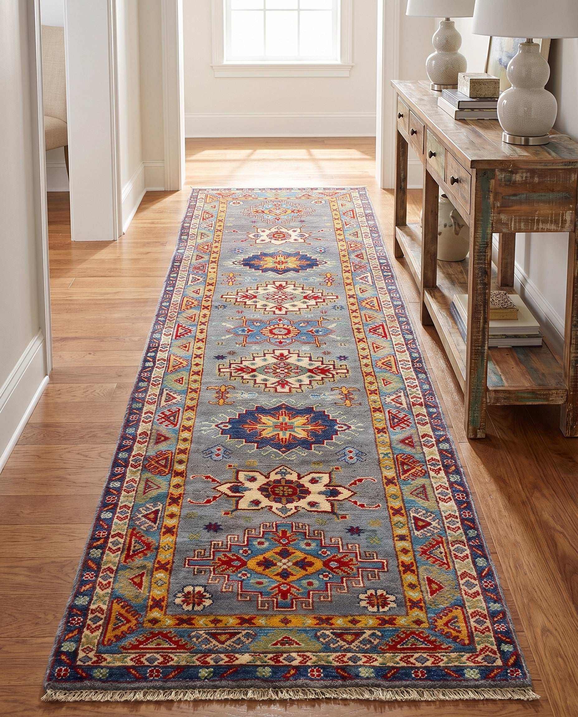 2' 7 x 9' 5 Hand Knotted Kazak Runner Rug