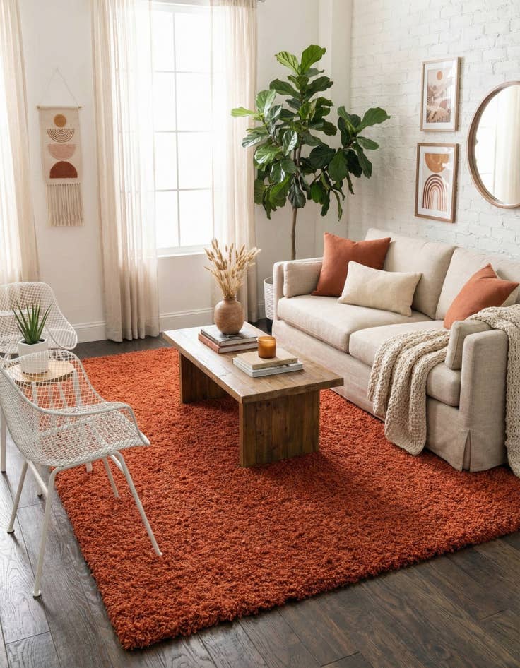 Detail image of 7' 10 x 10' Solid Shag Rug