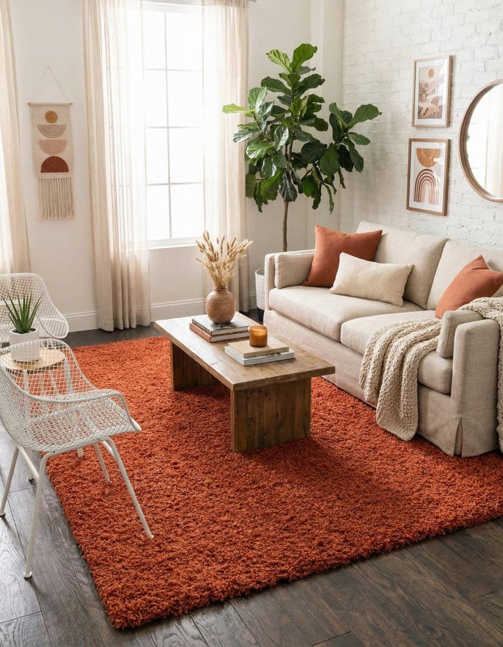 7' 10 x 10' Solid Shag Rug
