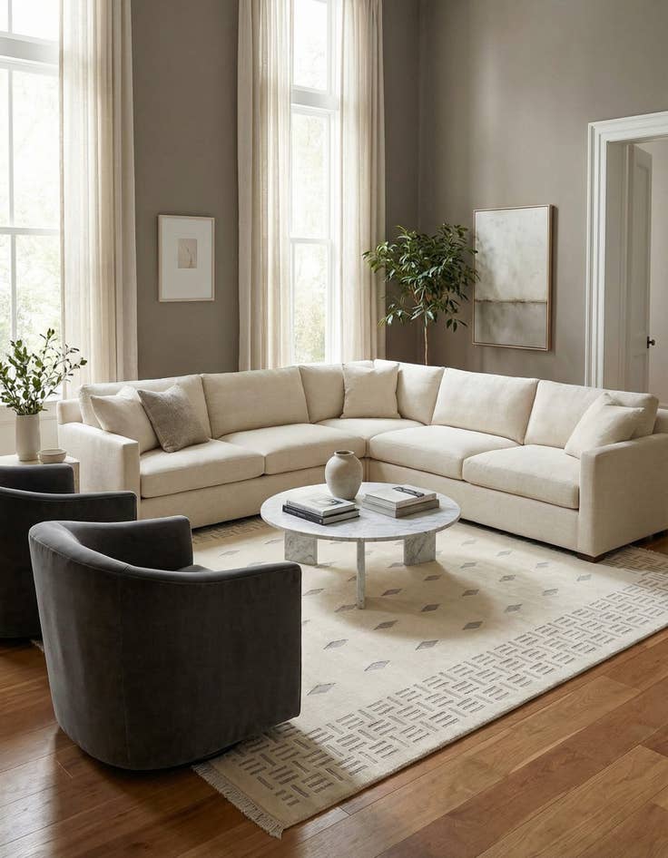 Detail image of  6' 7 x 9' 10  Hand Knotted Darya Wool Rug