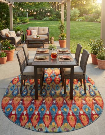 7' 10 x 10' Easy-Clean Modern Indoor / Outdoor Oval Rug