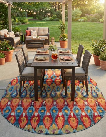 7' 10 x 10' Easy-Clean Modern Indoor / Outdoor Oval Rug
