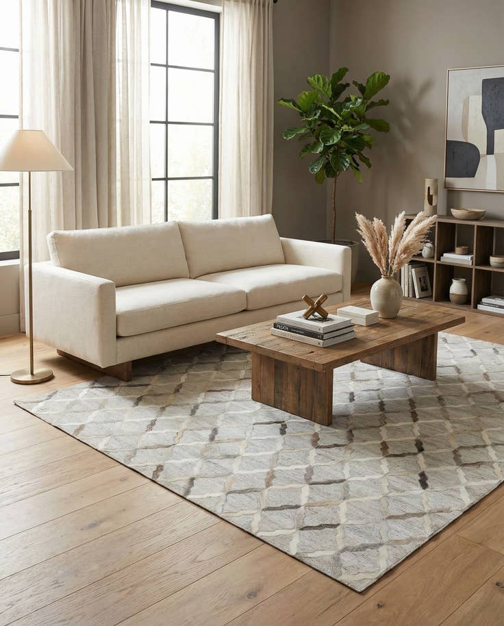 Detail image of 5' x 7' 8 Cowhide Leather Rug