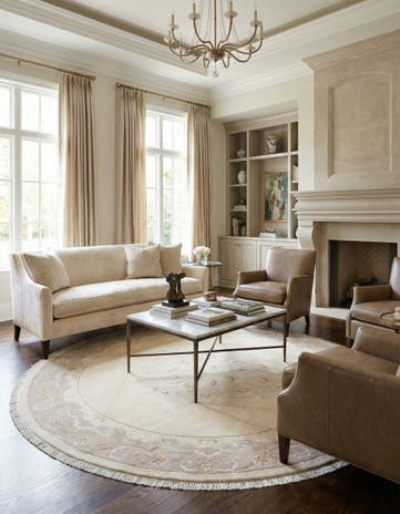 8' 2 x 8' 2 Hand Knotted Darya Wool Round Rug