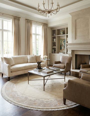 8' 2 x 8' 2 Hand Knotted Darya Wool Round Rug