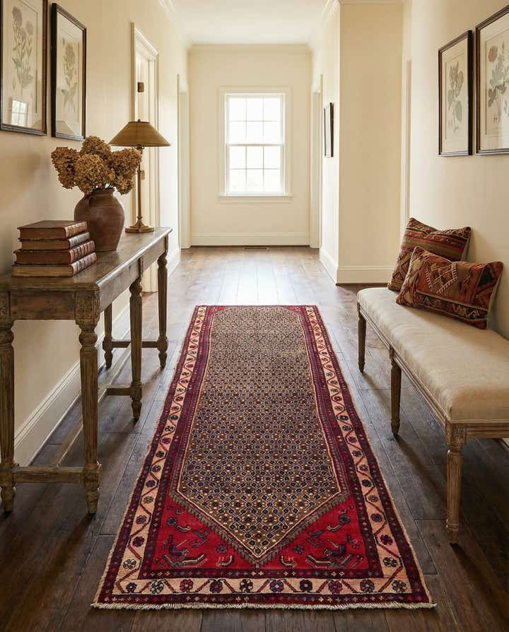 3' 8 x 10' 9 Hand Knotted Koliaei Persian Wool Runner Rug