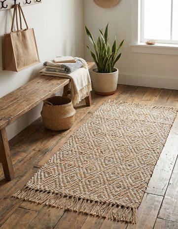 Natural Hand Woven Braided Jute Runner Rug