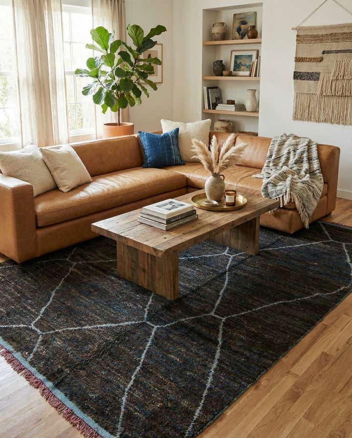 7' 11 x 10' 7 Hand Knotted Moroccan Wool Rug