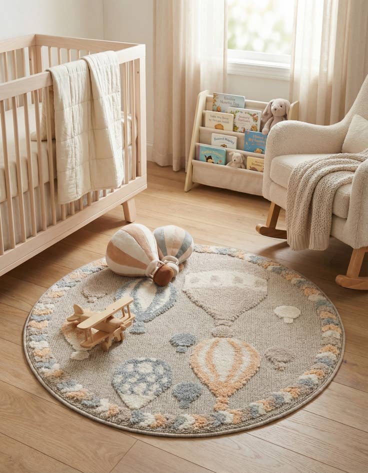 Detail image of 3' x 3' Whimsy Kids Round Rug