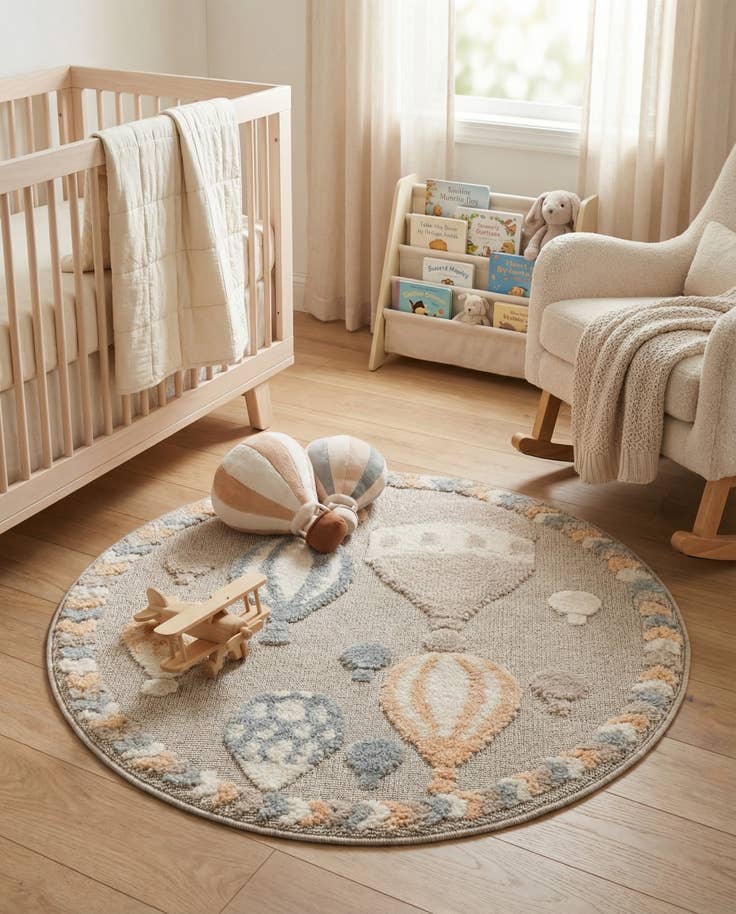 Detail image of 3' x 3' Whimsy Kids Round Rug