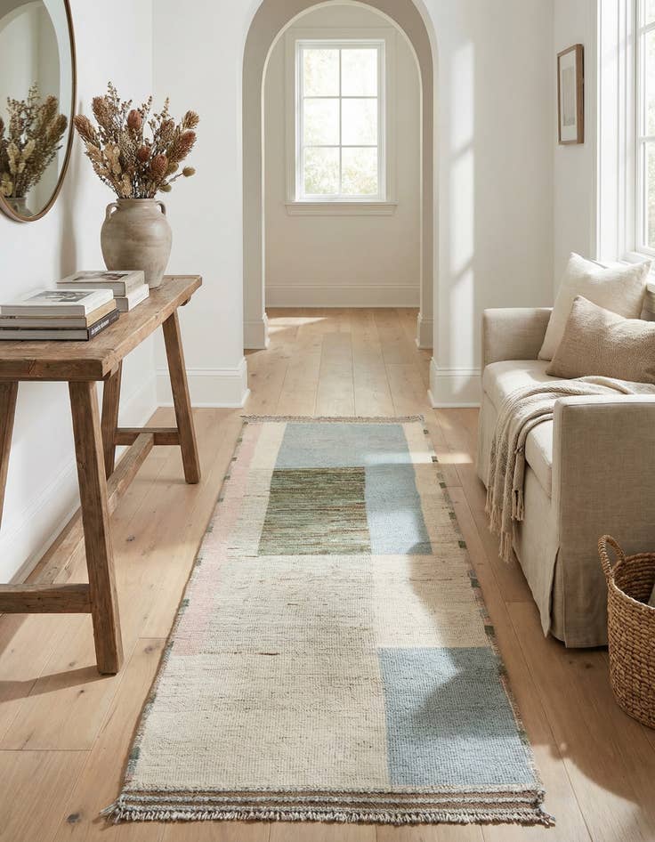 Detail image of 3' 2 x 9' 2  Hand Knotted Moroccan Wool Runner Rug