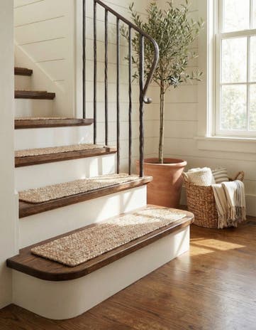 0' 9 x 2' 6 Handmade Braided Jute Stair Rug