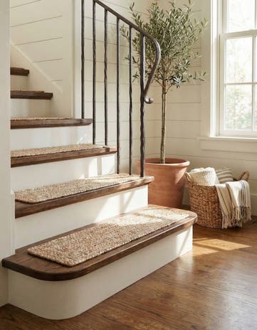 0' 9 x 2' 6 Handmade Braided Jute Stair Rug