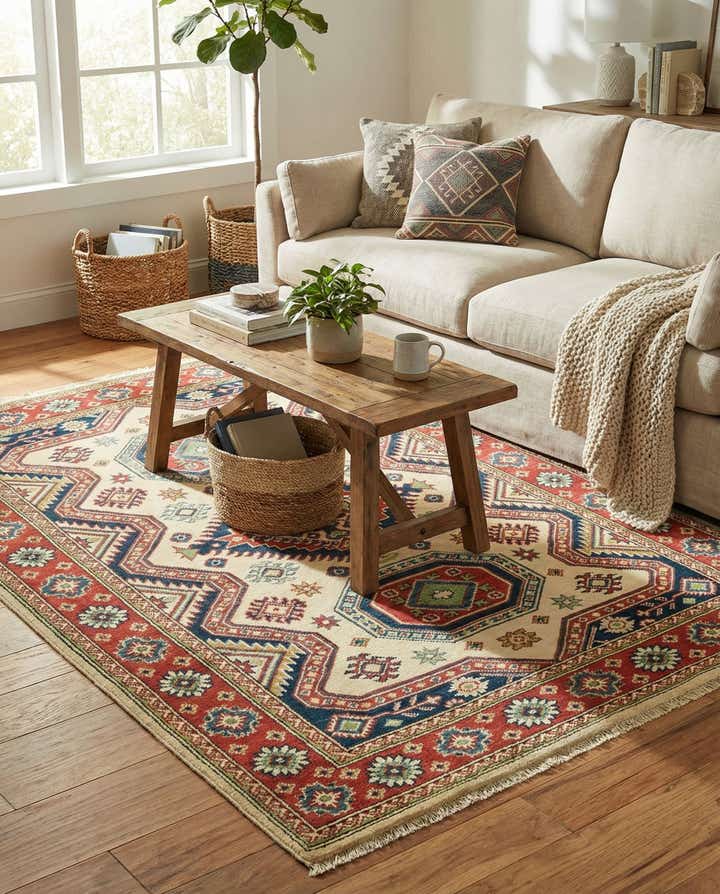 4' 1 x 5' 9 Hand Knotted Kazak Rug