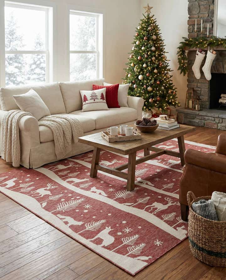 7' 10 x 10' Easy-Clean Holiday Indoor / Outdoor Rug