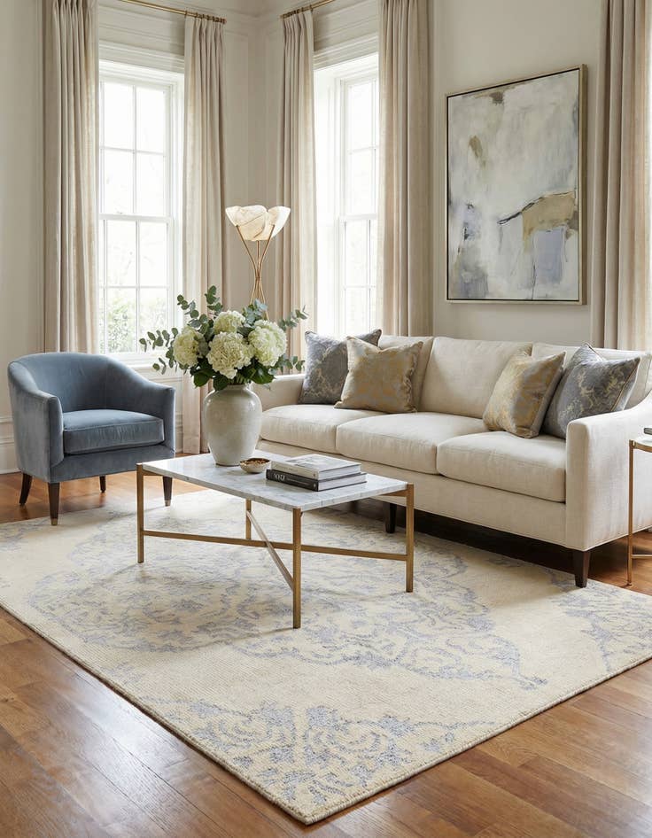 Detail image of 4' 10 x 7' 10  Hand Knotted Darya Rug