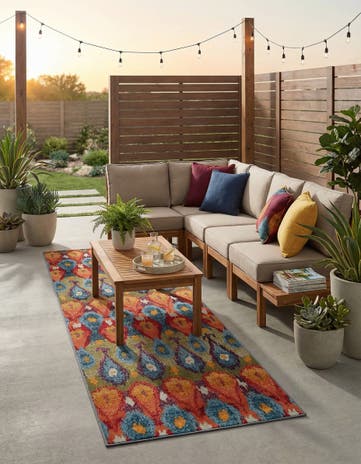 2' 7 x 10' Easy-Clean Modern Indoor / Outdoor Runner Rug