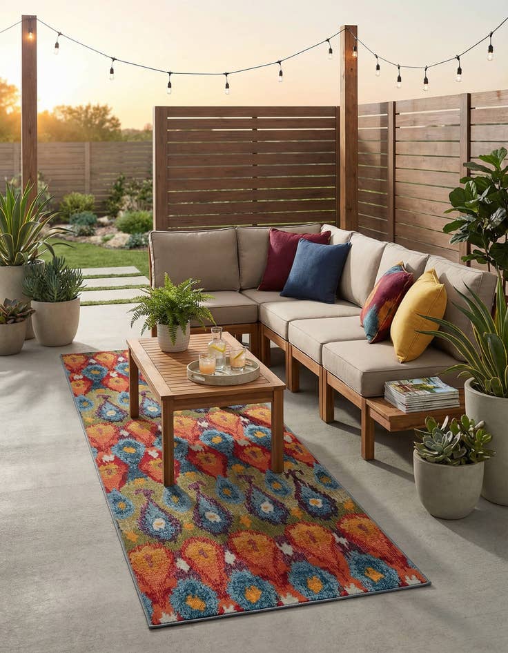 Detail image of 2' 7 x 10'  Washable Modern Indoor / Outdoor Runner Rug