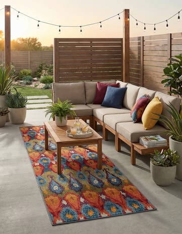 2' 7 x 10' Easy-Clean Modern Indoor / Outdoor Runner Rug